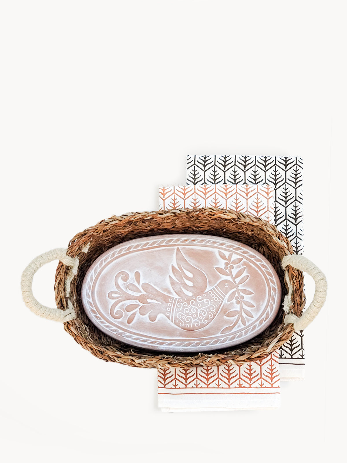 The Bird Oval Bread Warmer Gift Set