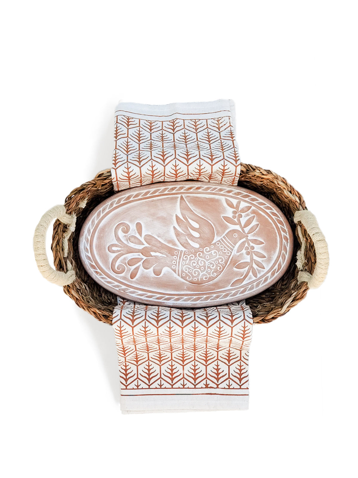 The Bird Oval Bread Warmer Gift Set