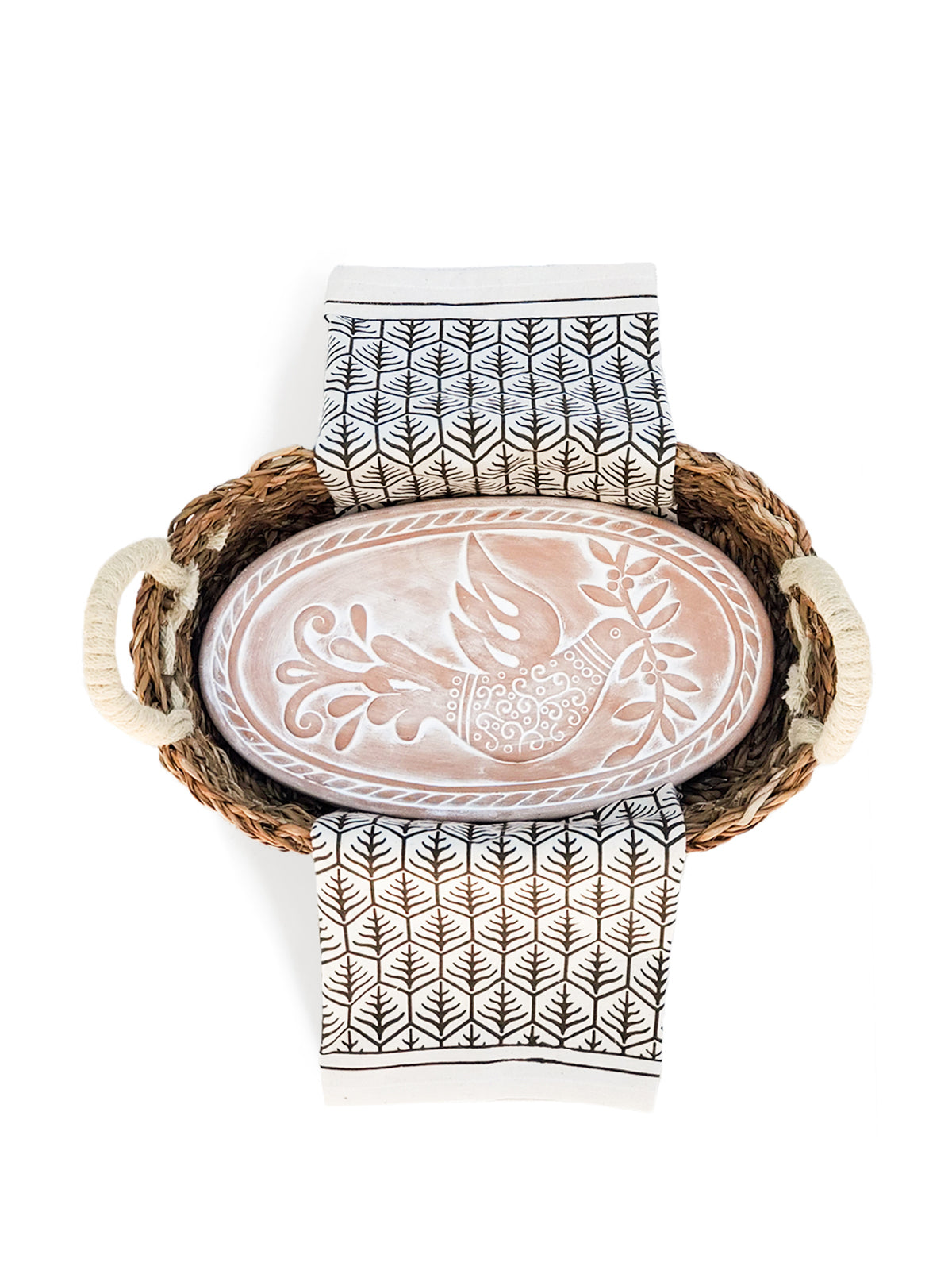 The Bird Oval Bread Warmer Gift Set