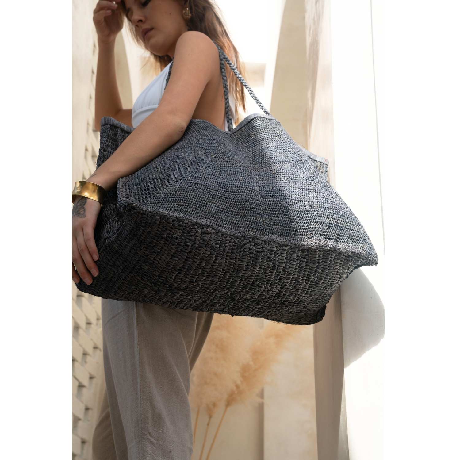 The Raffia Beach Tote — XXL