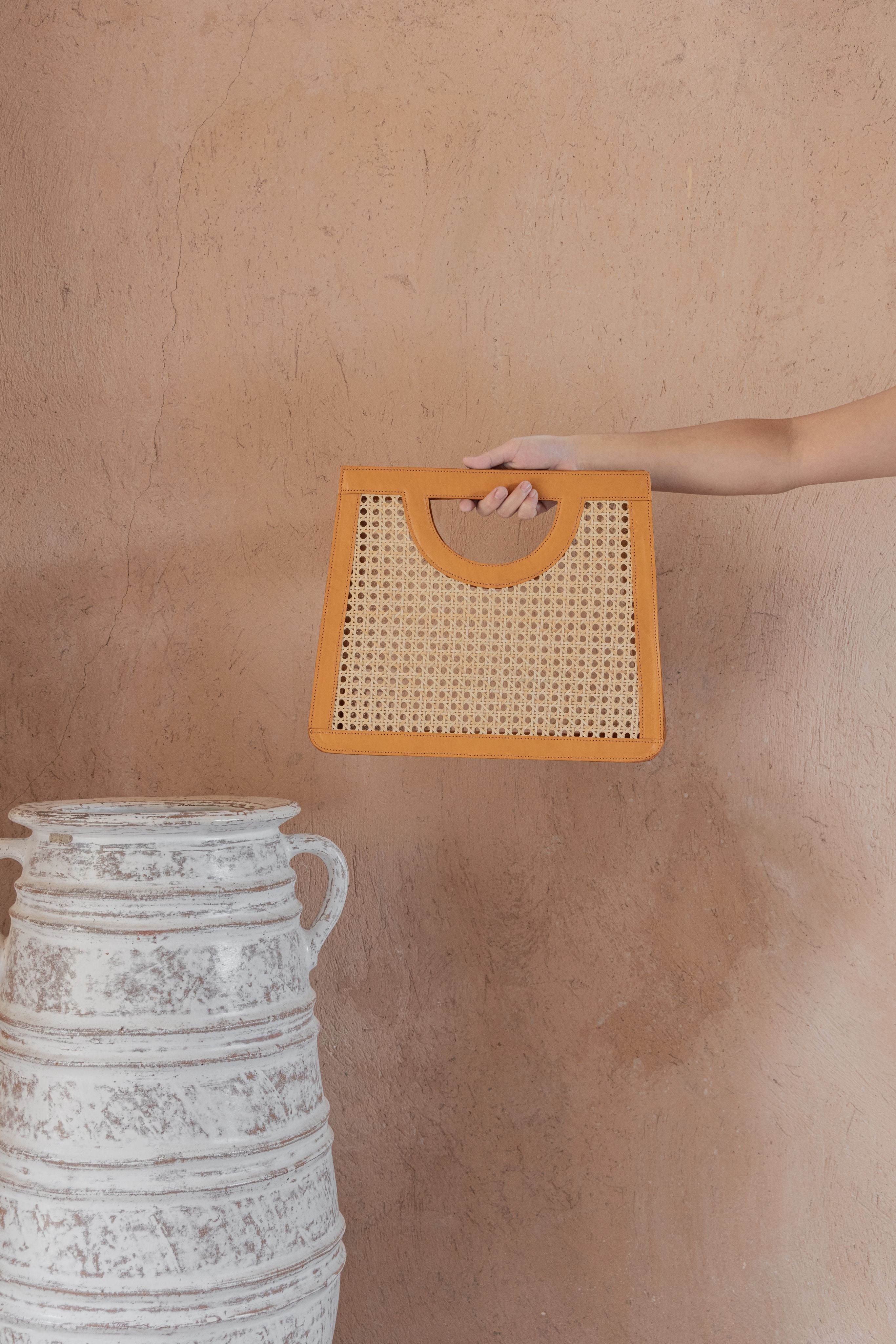 The Rattan Handbag — Leather & Cane