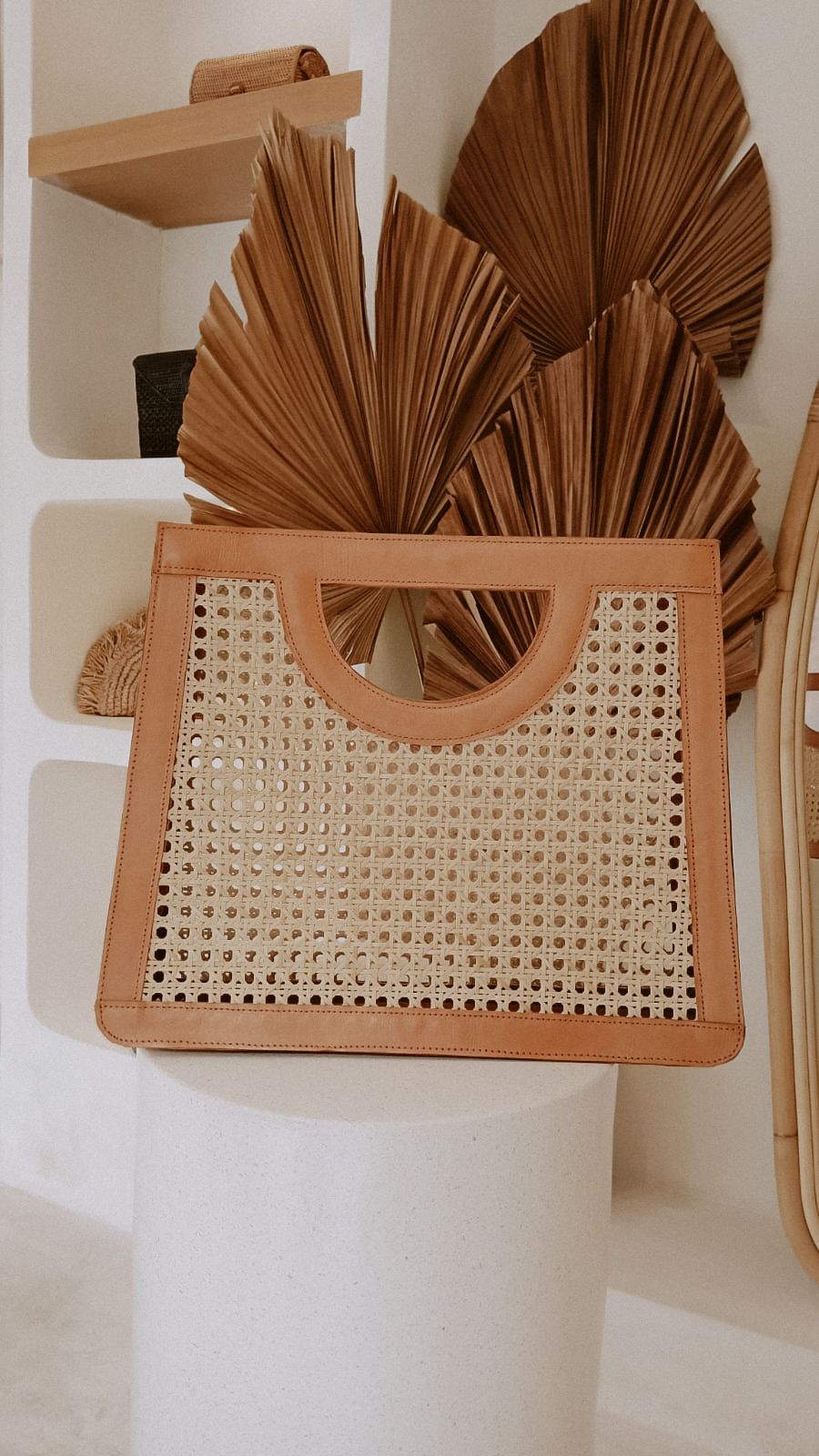 The Rattan Handbag — Leather & Cane