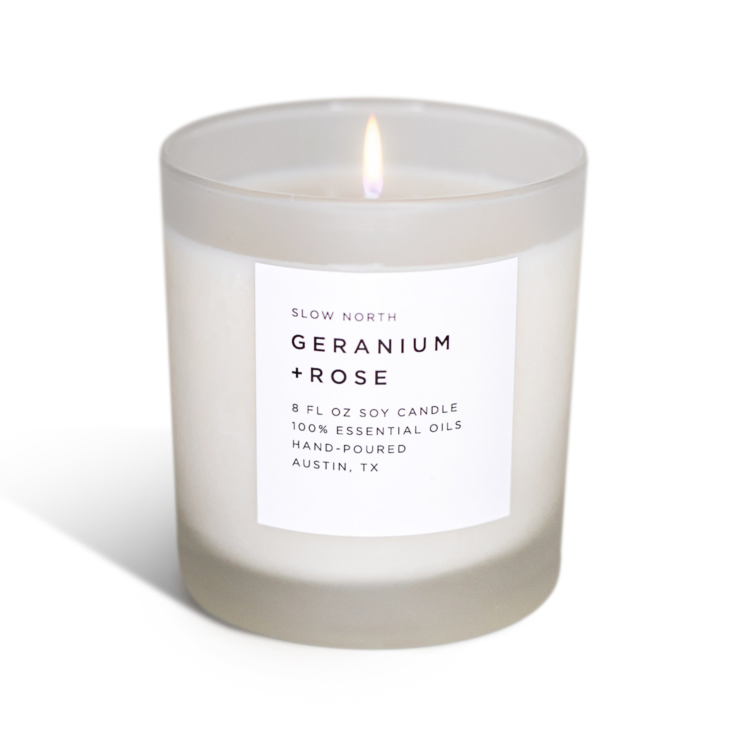 The Geranium + Rose Candle.