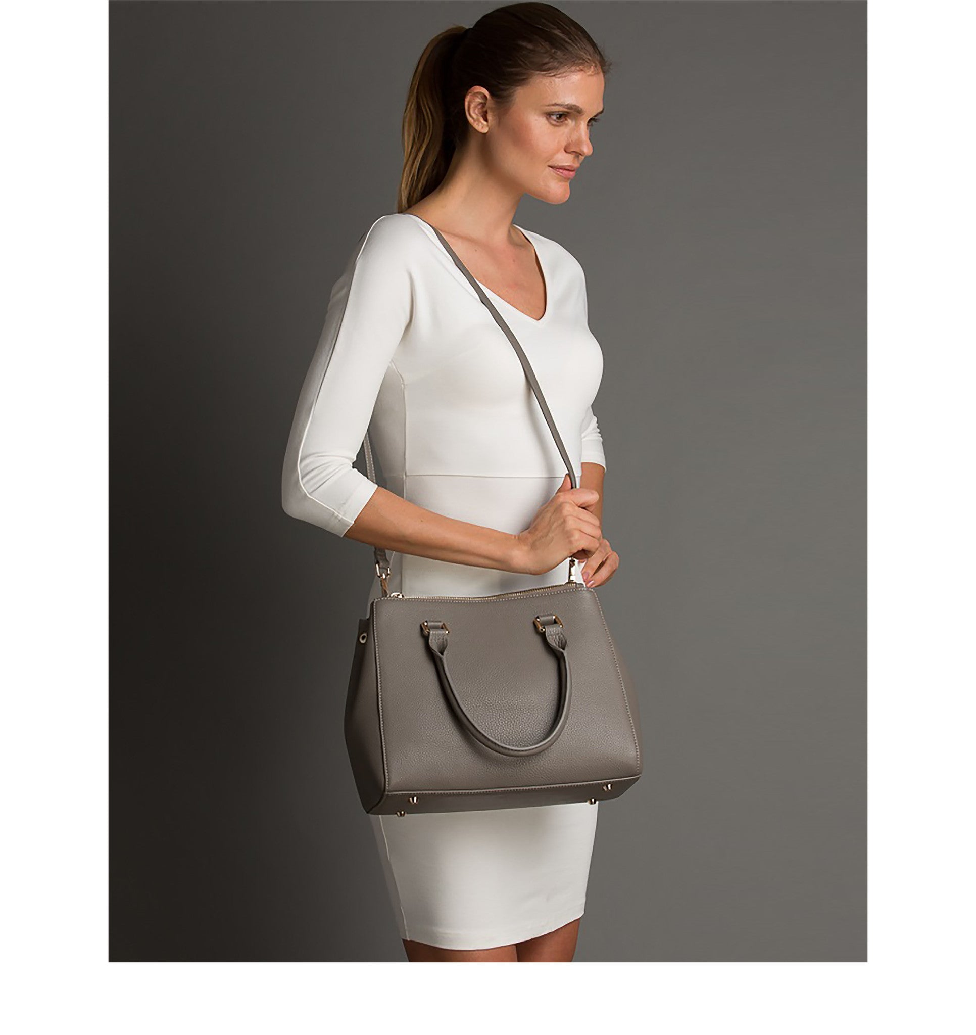 The Satchel — Pebbled Gray