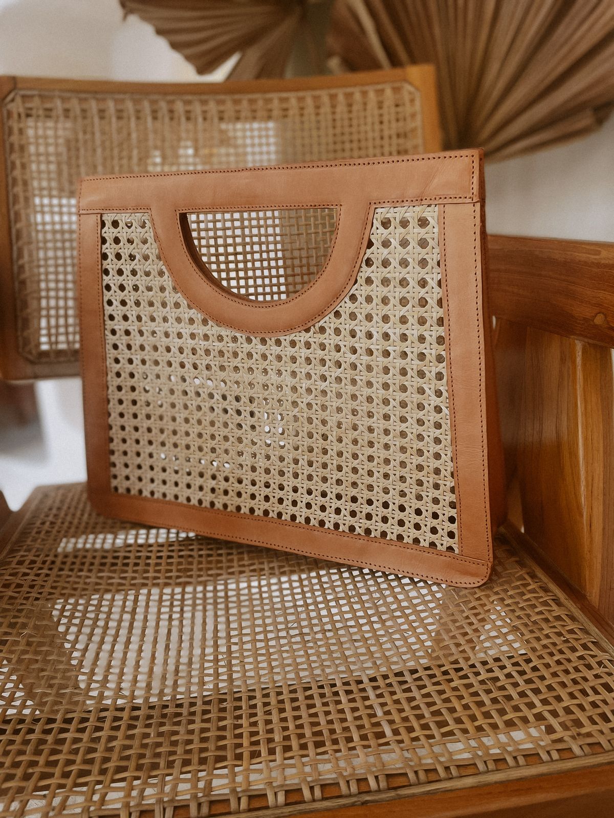 The Rattan Handbag — Leather & Cane