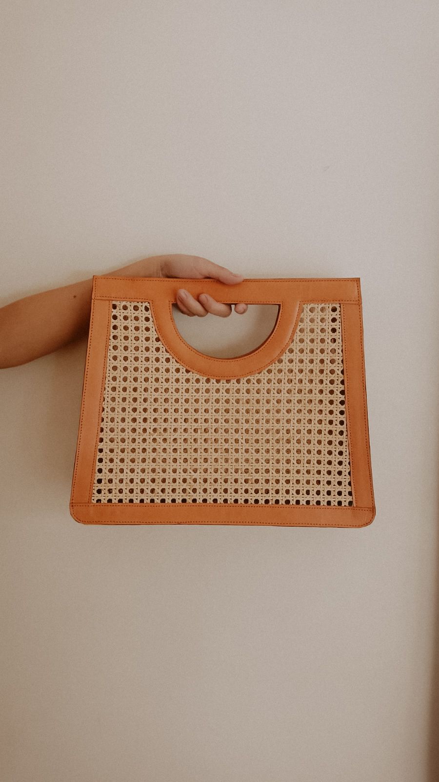 The Rattan Handbag — Leather & Cane